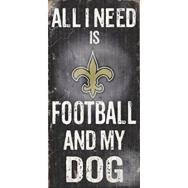 New Orleans Saints Wood Sign - Football And Dog 6