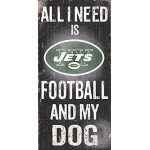 New York Jets Wood Sign - Football And Dog 6