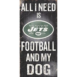 New York Jets Wood Sign - Football And Dog 6