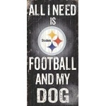 Pittsburgh Steelers Wood Sign - Football And Dog 6