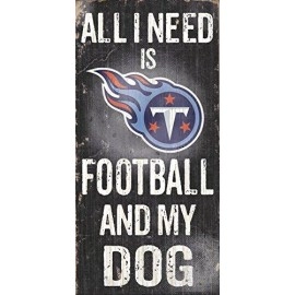 Tennessee Titans Wood Sign - Football And Dog 6