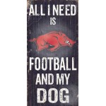 Arkansas Razorbacks Wood Sign - Football And Dog 6