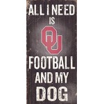 Oklahoma Sooners Wood Sign - Football And Dog 6