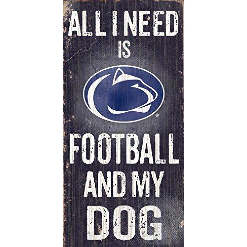 Penn State Nittany Lions Wood Sign - Football And Dog 6