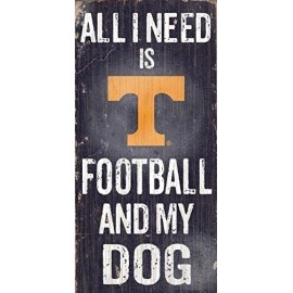 Tennessee Volunteers Wood Sign - Football And Dog 6