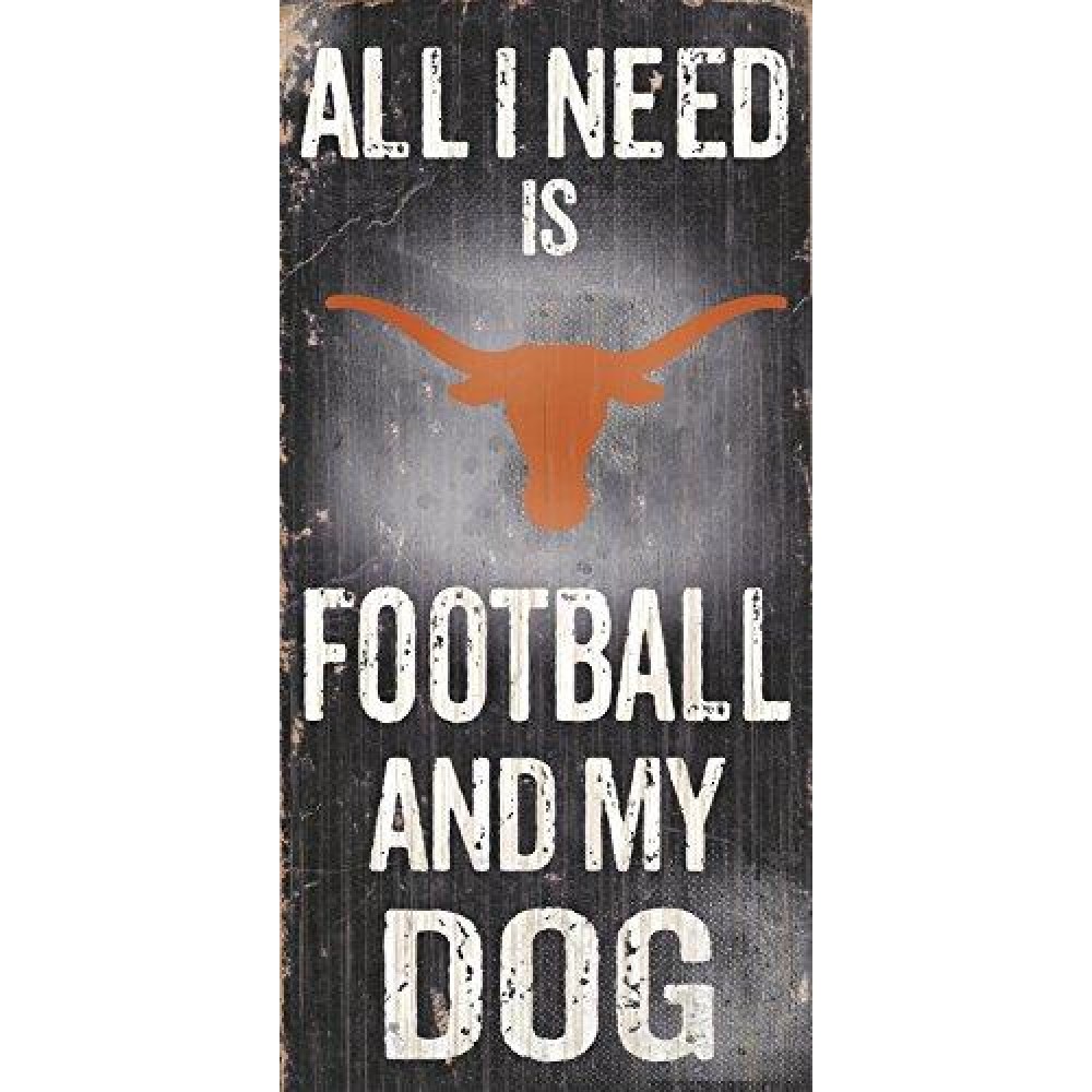 Texas Longhorns Wood Sign - Football And Dog 6