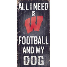 Wisconsin Badgers Wood Sign - Football And Dog 6