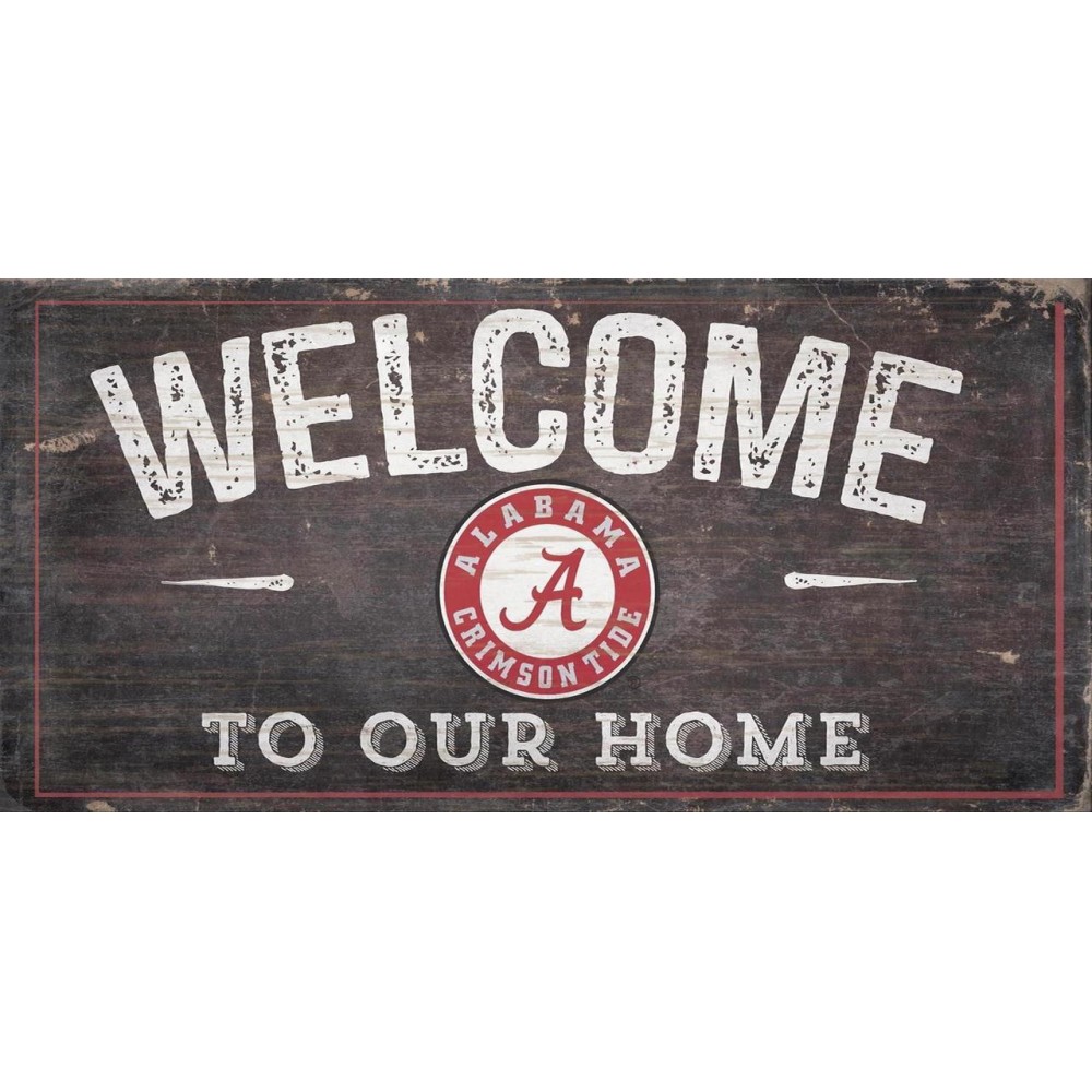 Alabama Crimson Tide Sign Wood 6X12 Welcome To Our Home Design - Special Order