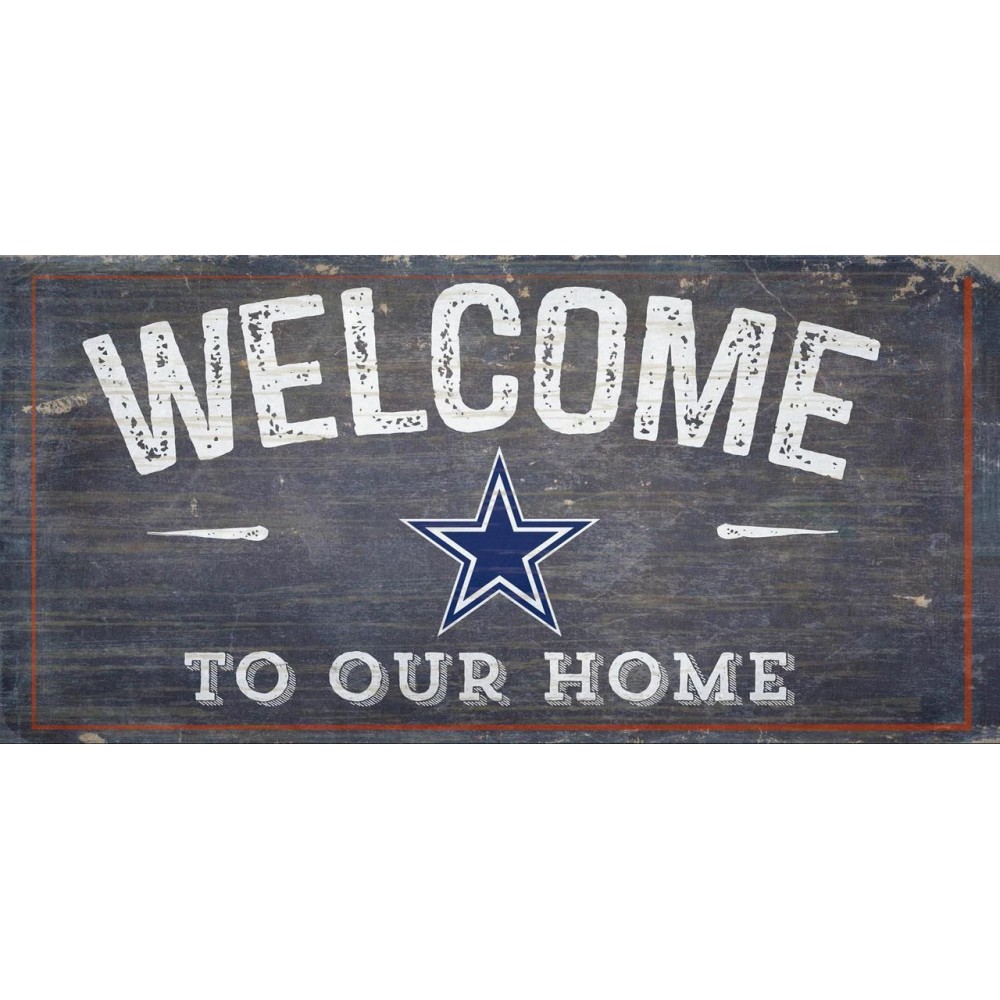 Dallas Cowboys Sign Wood 6X12 Welcome To Our Home Design - Special Order