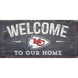 Kansas City Chiefs Sign Wood 6X12 Welcome To Our Home Design