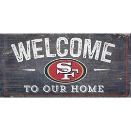 San Francisco 49Ers Sign Wood 6X12 Welcome To Our Home Design - Special Order