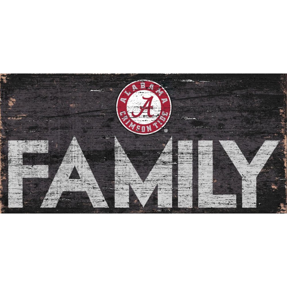 Alabama Crimson Tide Sign Wood 12X6 Family Design - Special Order