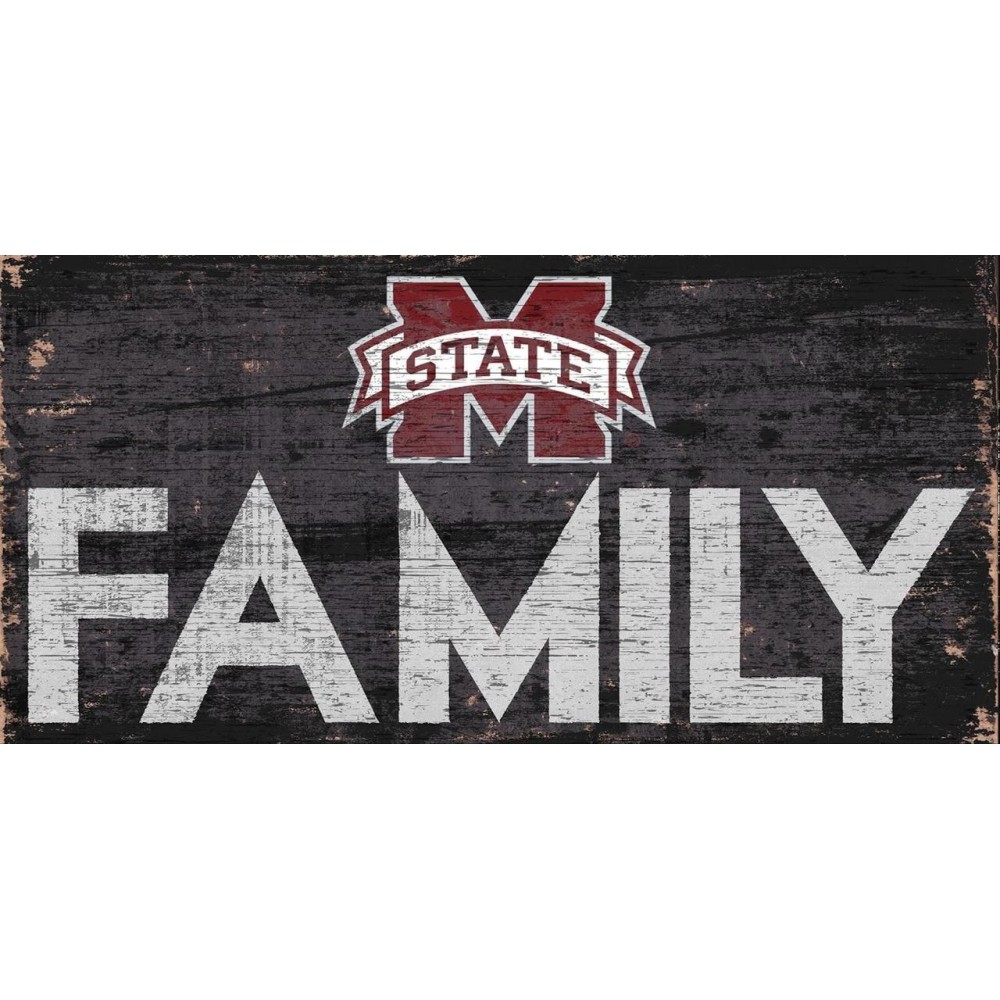 Mississippi State Bulldogs Sign Wood 12X6 Family Design - Special Order