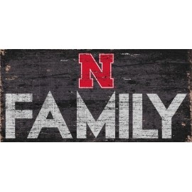 Nebraska Cornhuskers Sign Wood 12X6 Family Design - Special Order