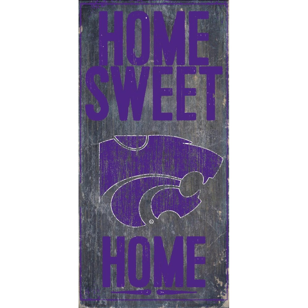 Kansas State Wildcats Wood Sign - Home Sweet Home 6X12 - Special Order