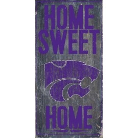 Kansas State Wildcats Wood Sign - Home Sweet Home 6X12 - Special Order