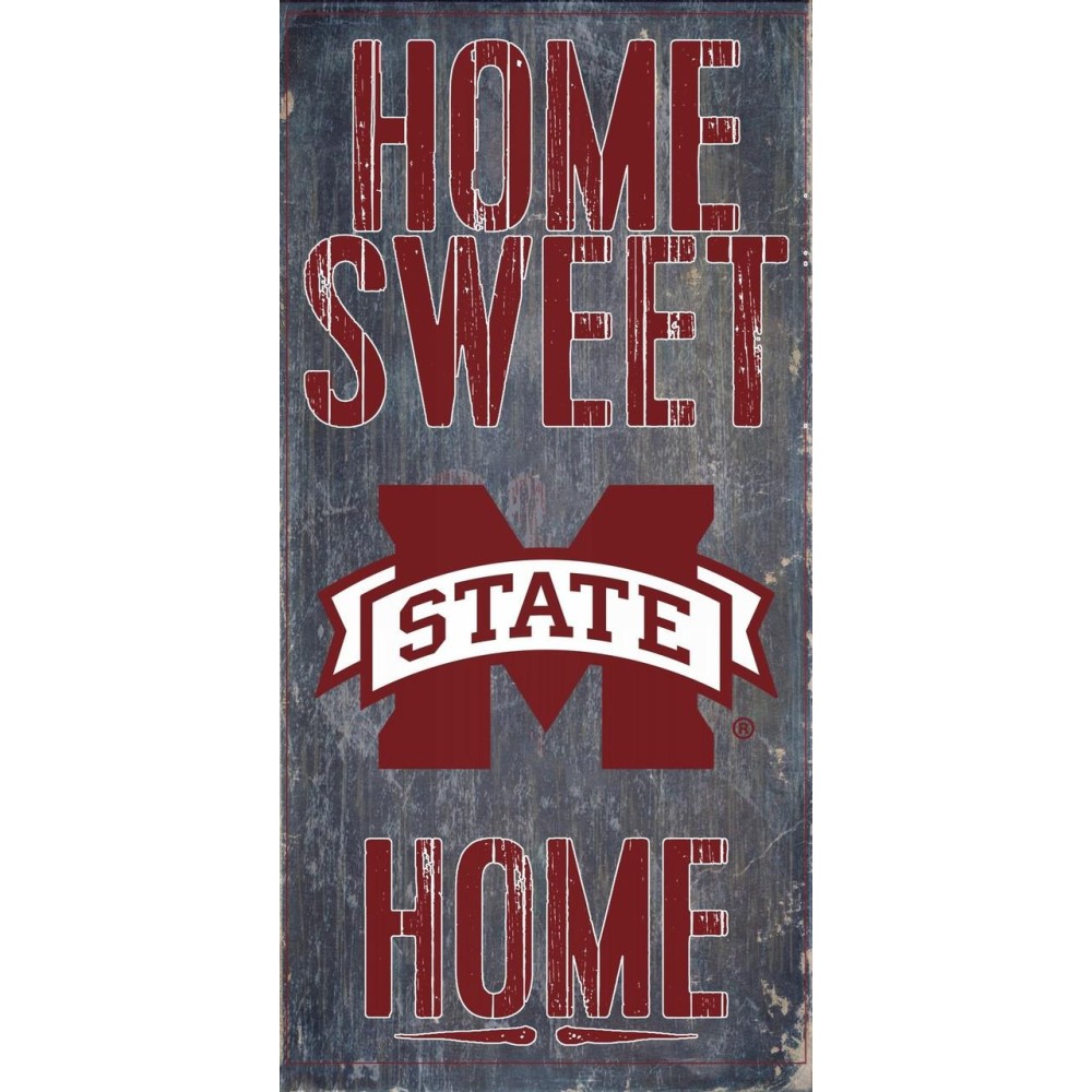 Mississippi State Bulldogs Wood Sign - Home Sweet Home 6X12 - Special Order