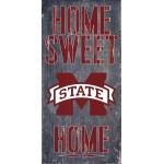 Mississippi State Bulldogs Wood Sign - Home Sweet Home 6X12 - Special Order