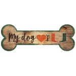 Miami Hurricanes Sign Wood 6X12 Dog Bone Shape