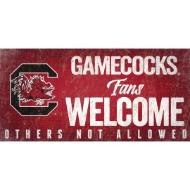 South Carolina Gamecocks Wood Sign Fans Welcome 12X6
