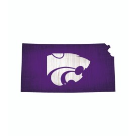 Kansas State Wildcats Sign Wood 12 Inch Team Color State Shape Designder