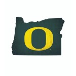 Oregon Ducks Sign Wood 12 Inch Team Color State Shape Design