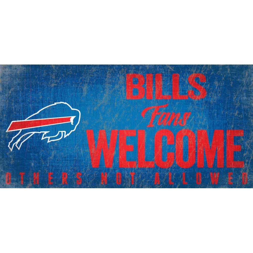 Buffalo Bills Wood Sign Fans Welcome 12X6