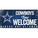 Dallas Cowboys Wood Sign Fans Welcome 12X6