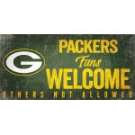 Green Bay Packers Wood Sign Fans Welcome 12X6