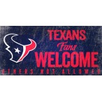 Houston Texans Wood Sign Fans Welcome 12X6