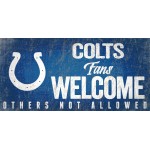 Indianapolis Colts Wood Sign Fans Welcome 12X6 - Special Order