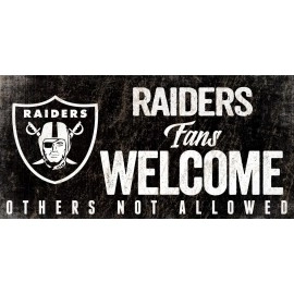 Las Vegas Raiders Wood Sign Fans Welcome 12X6