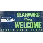 Seattle Seahawks Wood Sign Fans Welcome 12X6