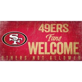 San Francisco 49Ers Wood Sign Fans Welcome 12X6