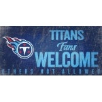 Tennessee Titans Wood Sign Fans Welcome 12X6