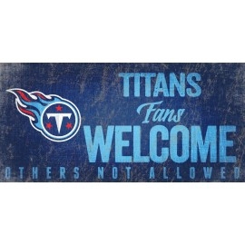 Tennessee Titans Wood Sign Fans Welcome 12X6