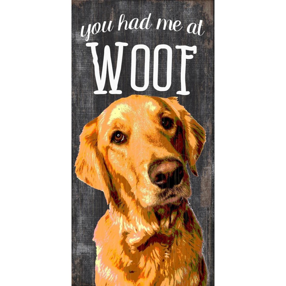 Pet Sign Wood You Had Me At Woof Golden Retriever 5