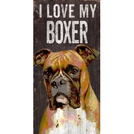 Pet Sign Wood I Love My Boxer 5
