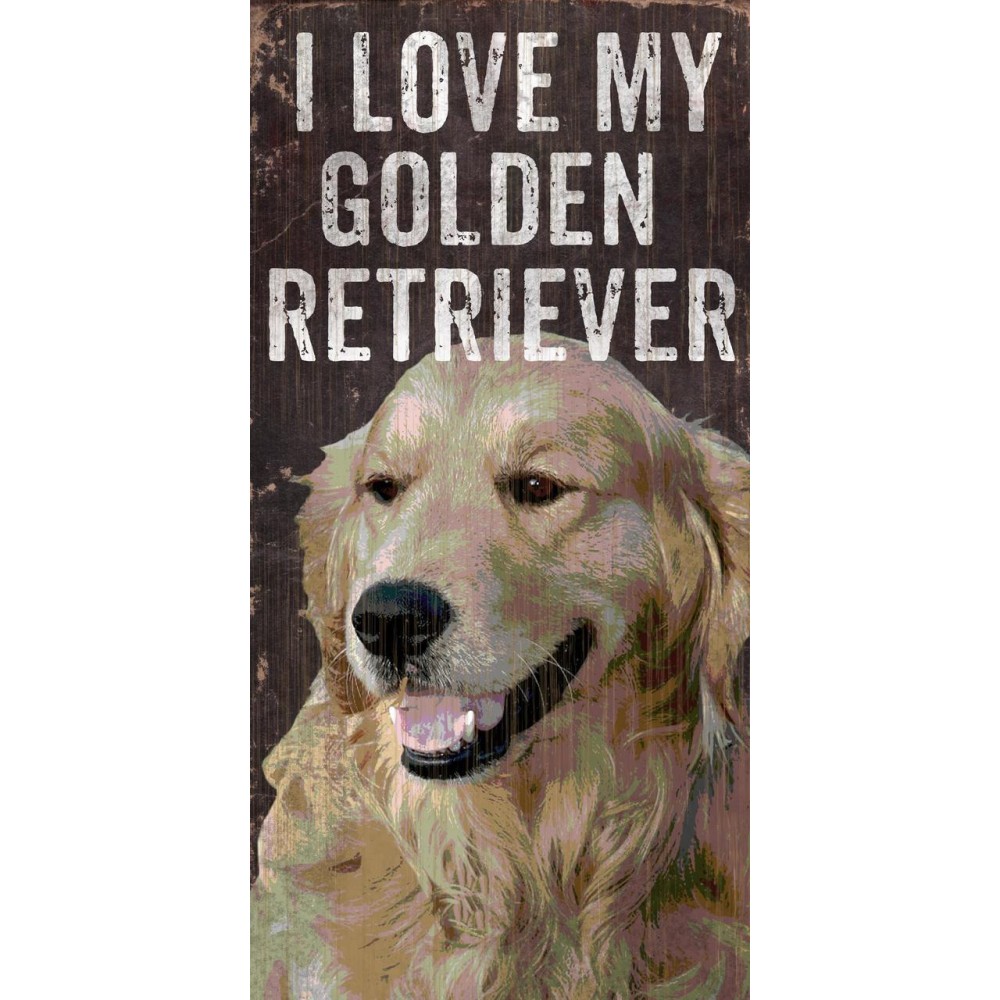 Pet Sign Wood I Love My Golden Retriever 5