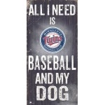 Minnesota Twins Sign Wood 6X12 Baseball And Dog Design