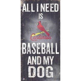 St. Louis Cardinals Sign Wood 6X12 Baseball And Dog Design
