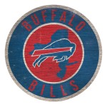 Buffalo Bills Sign Wood 12 Inch Round State Design