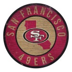 San Francisco 49Ers Sign Wood 12 Inch Round State Design