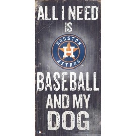 Houston Astros Sign Wood 6X12 Baseball And Dog Design