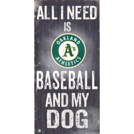 Oakland Athletics Sign Wood 6X12 Baseball And Dog Design Special Order