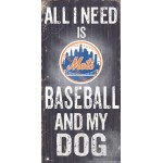 New York Mets Sign Wood 6X12 Baseball And Dog Design