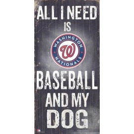 Washington Nationals Sign Wood 6X12 Baseball And Dog Design Special Order
