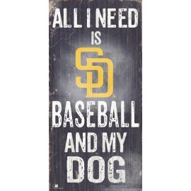San Diego Padres Sign Wood 6X12 Baseball And Dog Design
