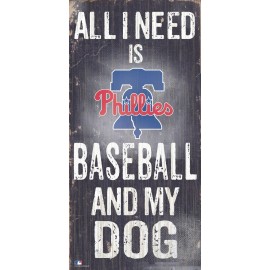 Philadelphia Phillies Sign Wood 6X12 Baseball And Dog Design