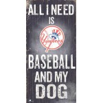 New York Yankees Sign Wood 6X12 Baseball And Dog Design